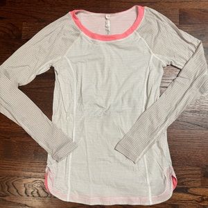 Lululemon white striped long sleeve. Size 4